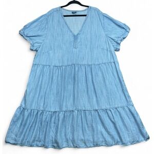 J. Jill Denim Dress Blue 4X Chambray